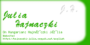 julia hajnaczki business card